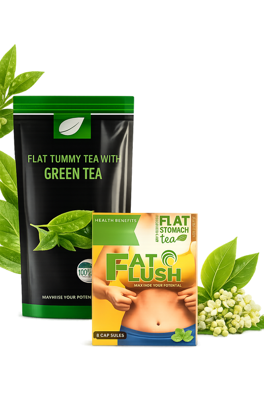 Flat Tummy Tea with green tea & 7 day flat flush 30 day program