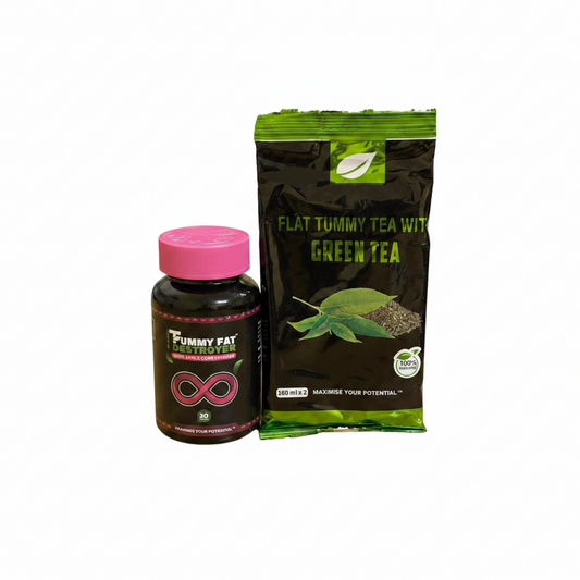 Tummy Fat Destroyer 30-Capsules & Tummy Green Tea Sachet