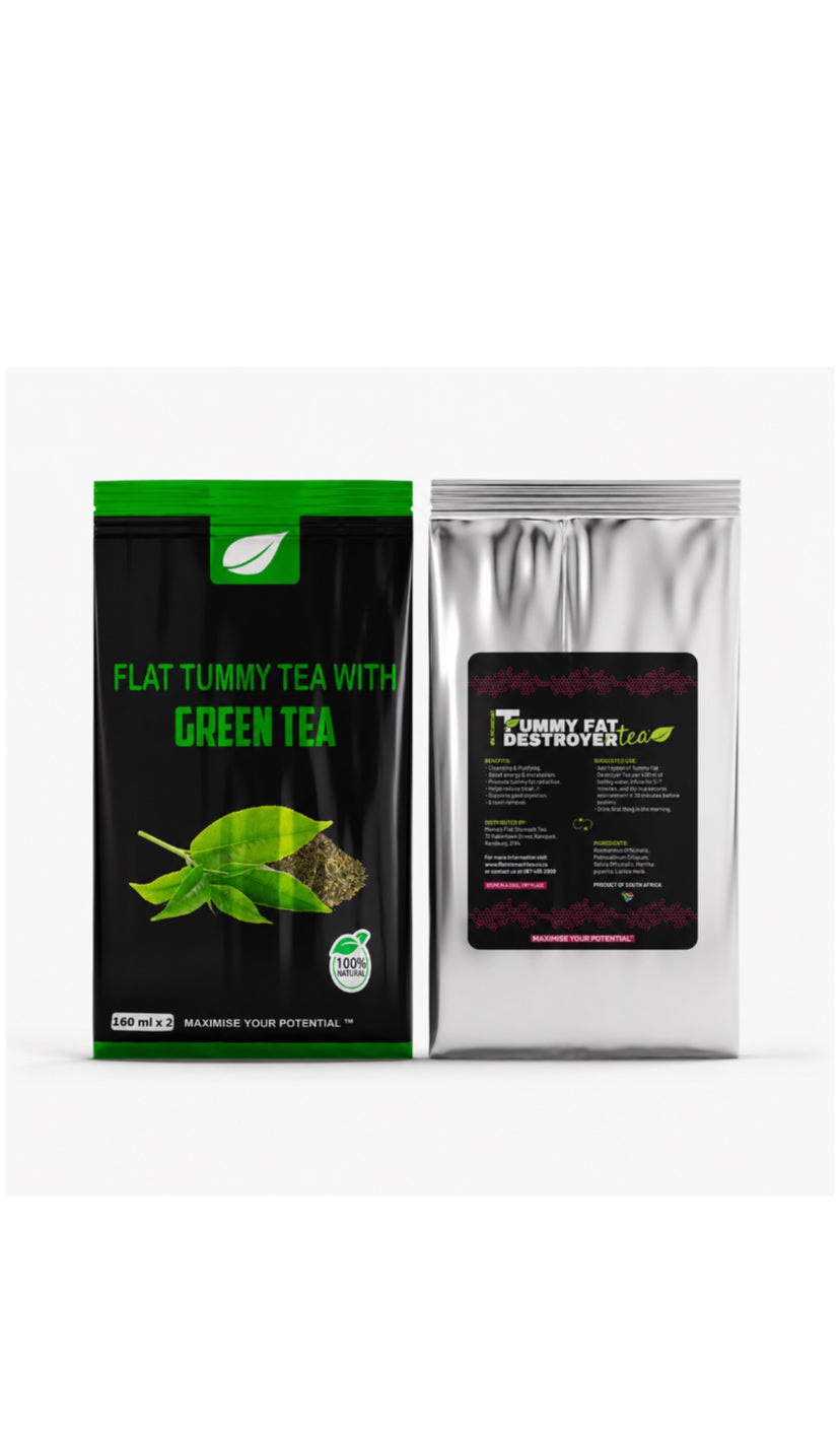 Tummy Fat Destroyer Tea & Flat Tummy Tea with Green Tea